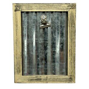Rustic Wood & Metal Clip Frame For Photos Or Notes 6x4.5" country chic READ